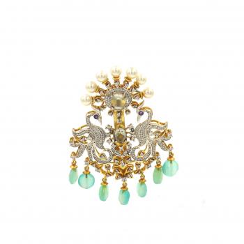 Zircon with Hanging Stone Brooch - Sparkling Elegance for All Occasions